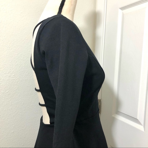 NWT LULU’S Don’t Stop the Beat Backless Crisscross Skater Dress Blk Sz M - Picture 6 of 15
